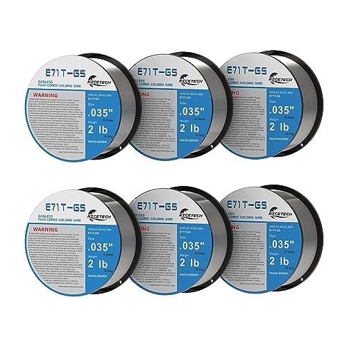 NICETECH, Gasless Flux Cored Welding Wire, Carbon Steel, E71TGS (6PK, 035