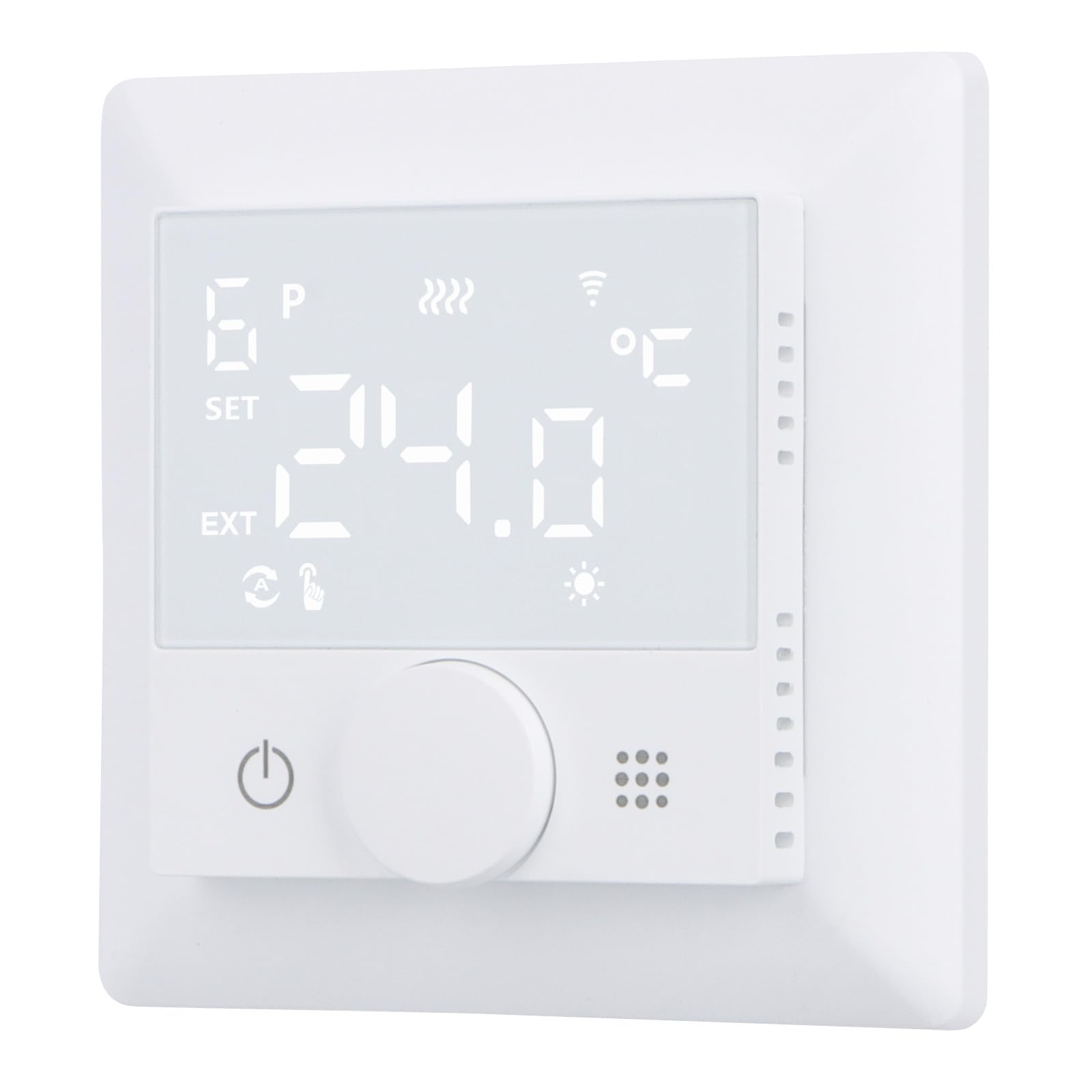Wengart WLAN-Heizthermostat WG510,Drehen zum Einstellen der Temperatur, Heiz- und Kältemodi einstellbar,AC 230 V,3 A,2,4 GHz,funktioniert für Fußbodenheizung,Alexa Google Home-kompatibles Thermostat