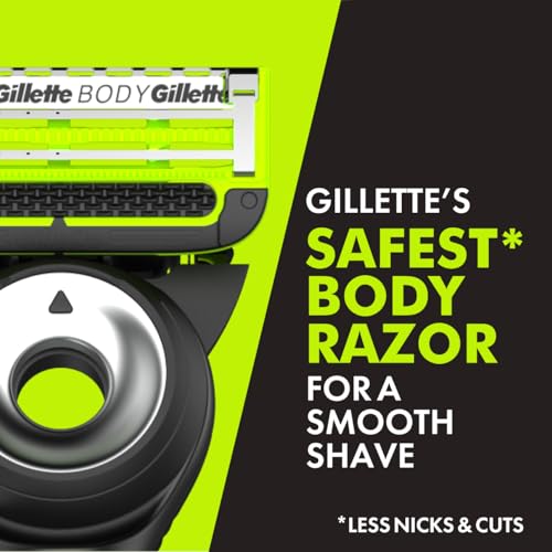 Image of Gillette Labs Body + Intimate Razor For Men, Handle + 4 Blade Refills, Travel Cover