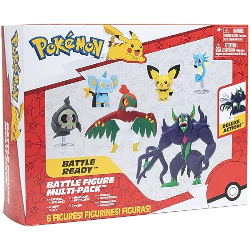 Pokemon PKW3756 Pokémon Figure Battle Ready Set With 4.5 Inch Deluxe Action Grimmsnarl, 6 Pieces - Includes 2 Inch Pichu, Duskull, Shinx, Hawlucha & Horsea - Officially Licensed - Gift For Kids, Boys, Girls & Fans Of Pokemon thumb #7