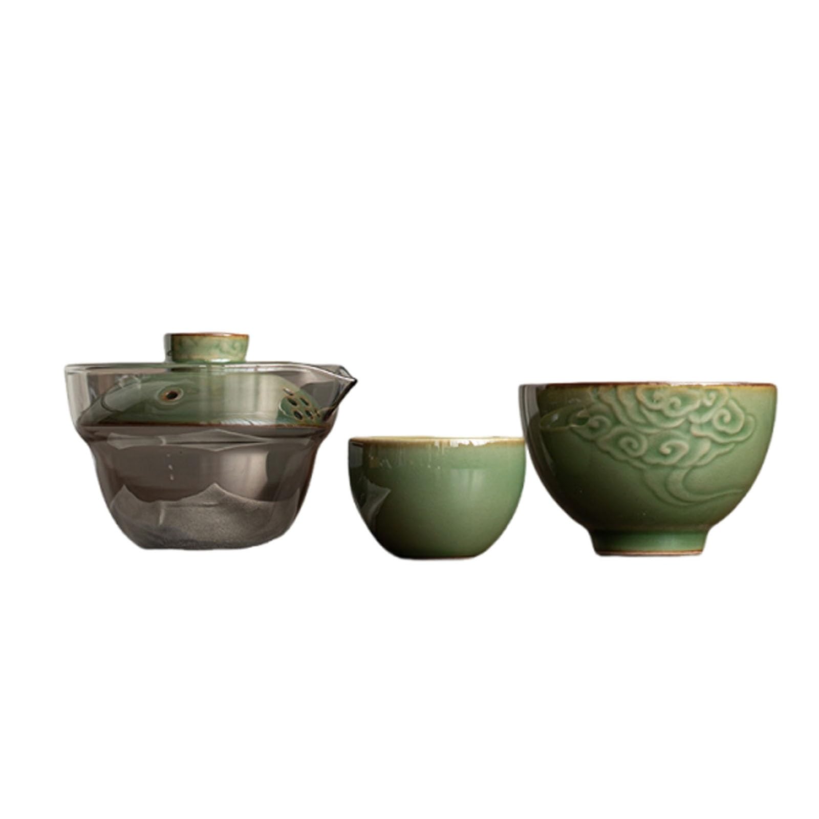Reise-Tee-Set, Keramik-Gongfu-Teekanne-Set, tragbares Tee-Set, Schüssel | Outdoor Camping Teekanne Tasse Teegeschirr for Zuhause Picknick Reisen