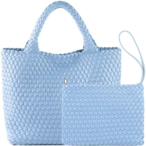 Image of JINMANXUE Fashion Woven Bag Shopper Bag Travel Handbags and Purses Women Tote Bag Large Capacity Shoulder Bags