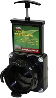 Valterra T58 Twist-On RV Waste Valve - Mess-Free Universal Fit for Campers, Trailers, Motorhomes