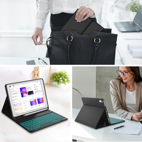 Funda de teclado para iPad 10,2 pulgadas 2021 2020 2019 teclado Bluetooth español 7