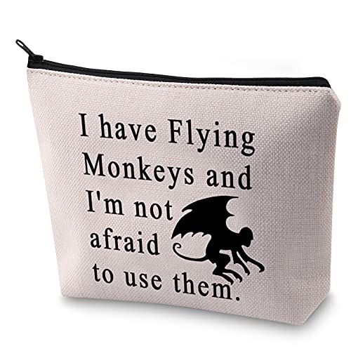 BLUPARK Funny Wizard Inspired Gift Flying Monkey Makeup Bag I Have Flying Monkeys Cosmetic Bag for Fans (I have Flying Monkeys)