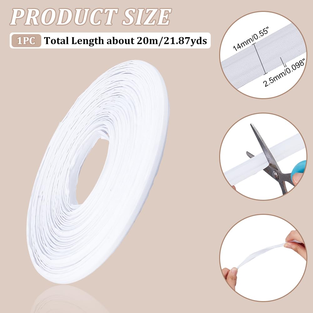 nbeads 20m Polycotton-Stäbchen Zum Nähen, Polyester-Stäbchen Mit Niedriger Dichte Und Baumwolle Überzogen Für Brautkleider Stillhütchen Korsetts Und Brautkleider, Weiß