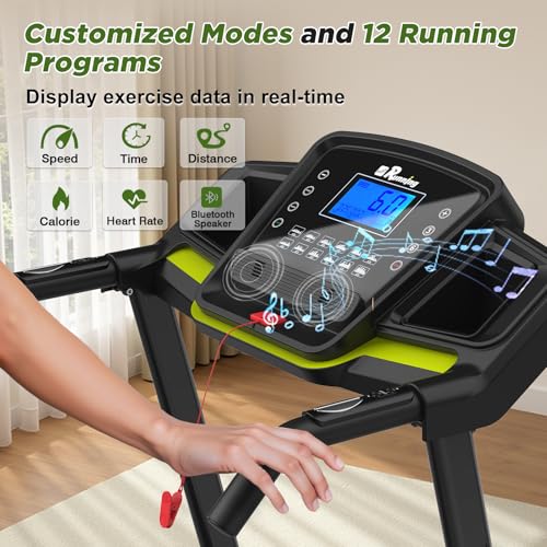 Image of FYC Folding Treadmill for Home with Incline 330lb Weight Capacity 3.5HP Portable Electric Treadmill with Bluetooth, 12 Preset Programs Exercise Running Machine Easy Assembly