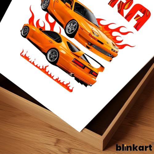 Image of BLINKART Toyota SupraCar Posters Sticker Gift Items for Boys Room Wall Decor || Comes with Double-Sided Tape|| Decoration Bedroom Living Room Office Studio Decor | 12x18 In (A3) - CAR-294