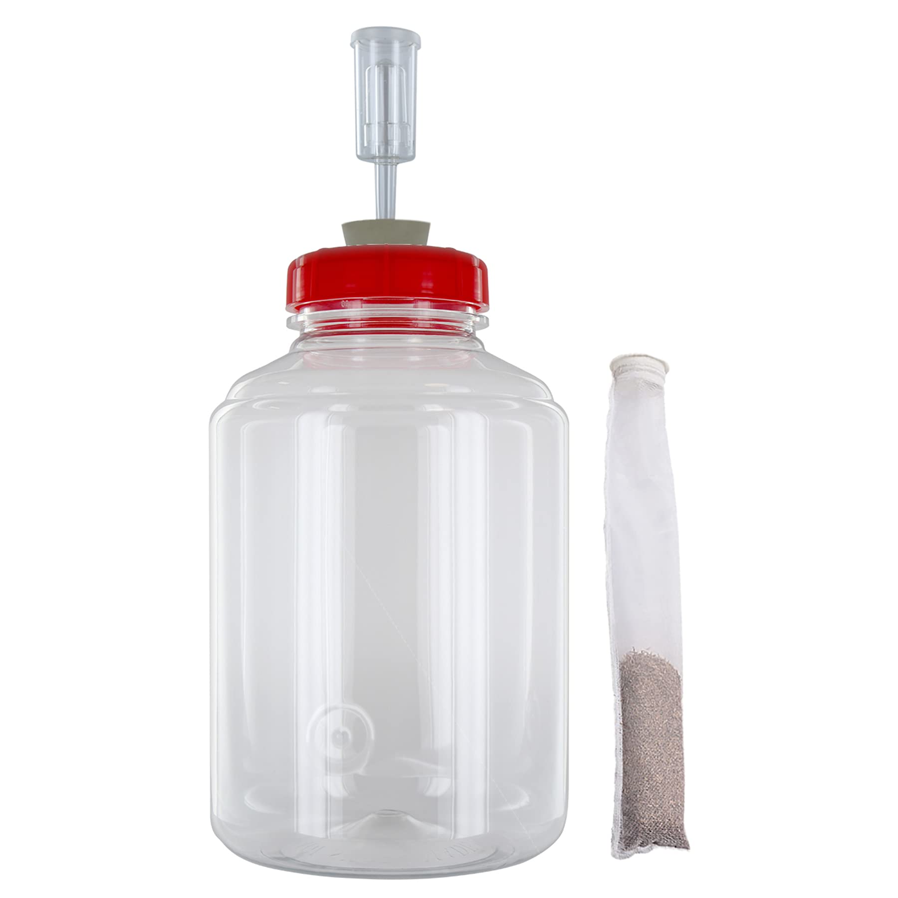 Home Brew Ohio Three Gallon Fermonster with Mini Strainer, #10 Drilled Stopper, and Econolock