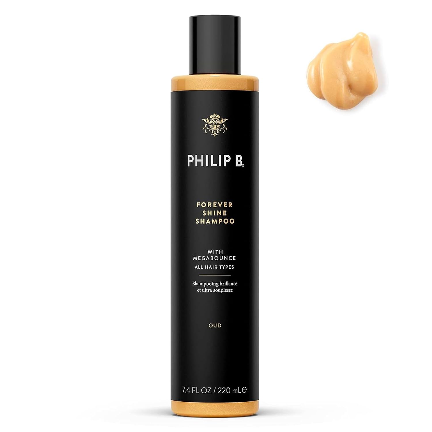PHILIP B Forever Shine Shampoo, 7.4 fl. oz. (220 ml) – Volumizing Cleanser With Notes of Pure Oud Leaves Hair Smooth & Glossy, Reduces Frizz, For All Hair Types