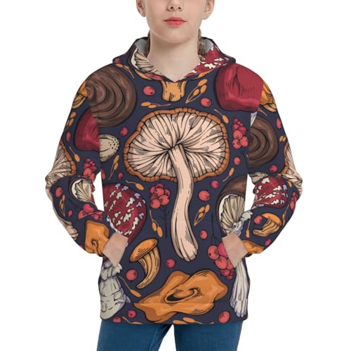 Forest Wild Mushroom Kid Hoodies Boys Sweatshirts Girls Pullover with Pocket