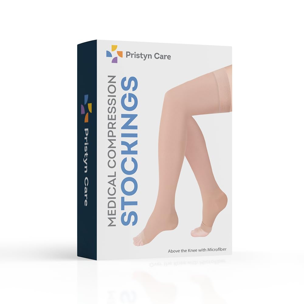 Pristyn care (Microfiber) Extra Soft Superior Fabric Medical Compression Stockings for Varicose Veins Class 2 Thigh Length (M) (B0CH16642G) Amazon Price History, Amazon Price Tracker