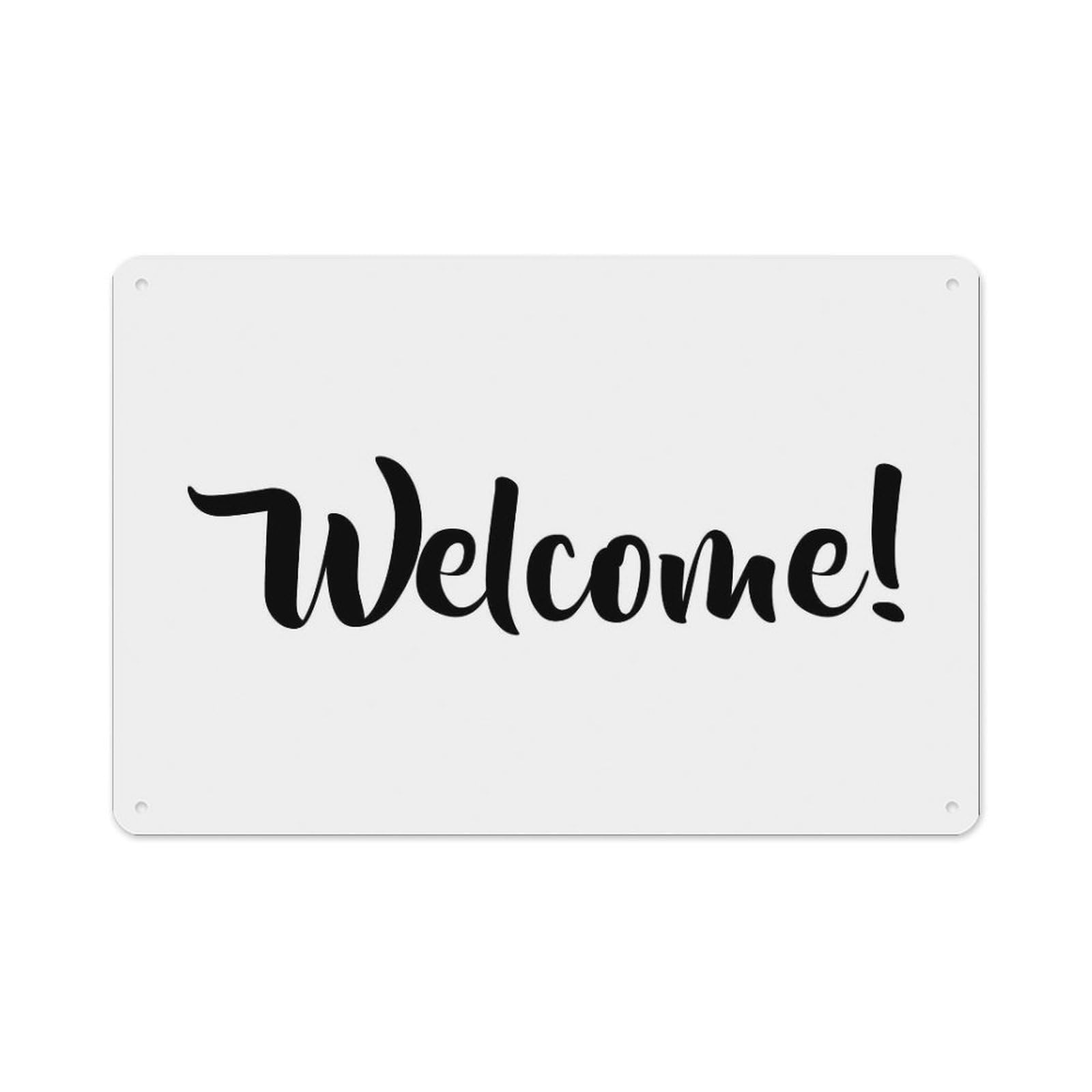 Peiyeety A02 Welcome Sign Aluminum Tin Warning Signs For Home Outdoor Garden 12X16 Inches