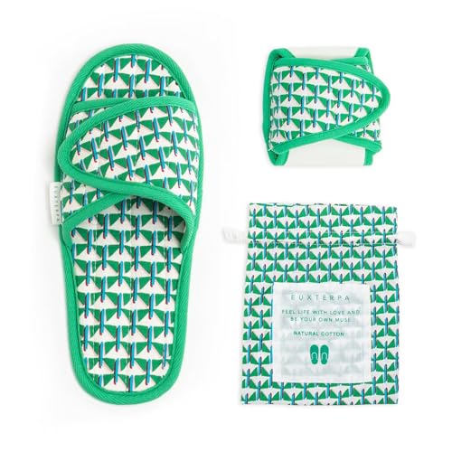 Image of EUXTERPA Women Travel Slippers, Adjustable Ladies Slipper, Lightweight Easy Carry Foldable Travel Slippers with Storage Bag