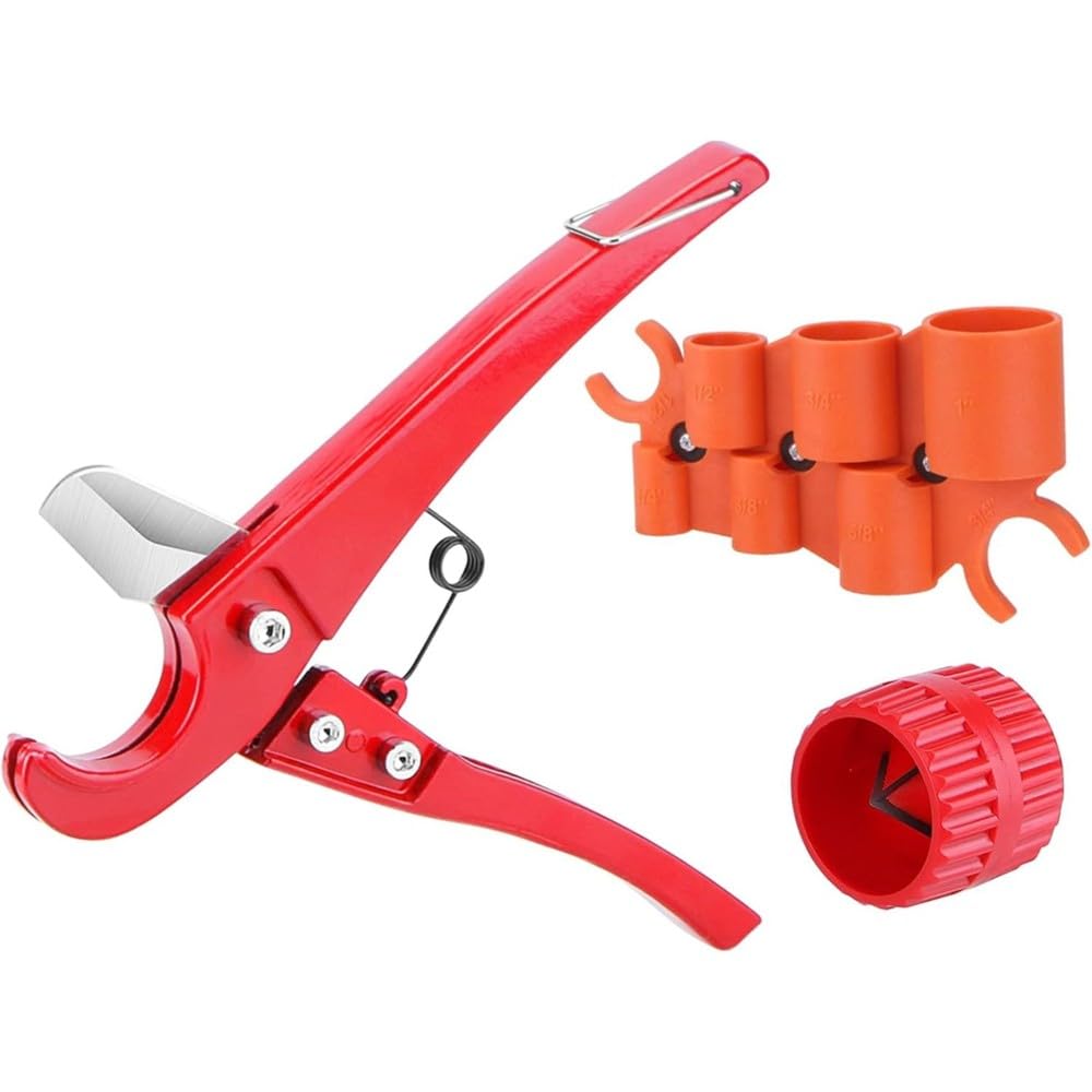 Inner Outer Reamer 1/8" to 1-5/8", for PVC PPR, 1/4"'-1" Depth Gauge and Pipe Deburring Tool, Pipe Tubing Chamfer Tool