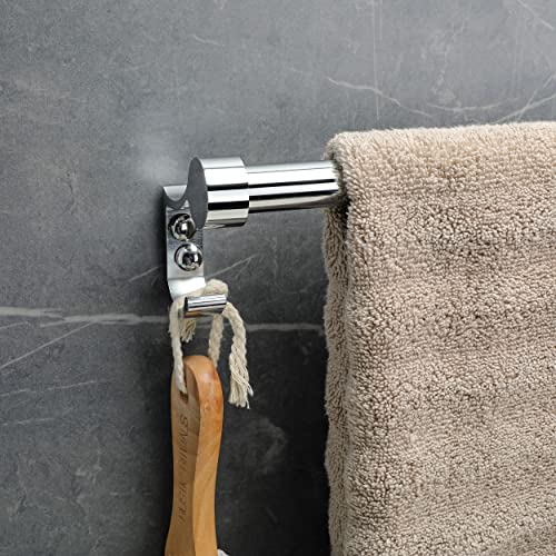 Image of GARBNOIRE Stainless Steel Hook Towel Rod 18 inch Towel Holder Rod for Bathroom | Kitchen | Living Room