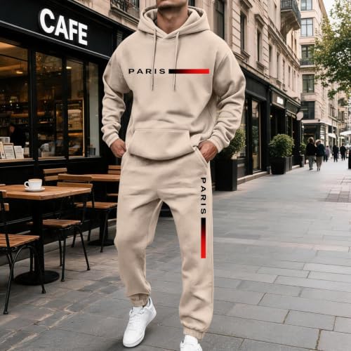 Sweatsuit for Men Fleece Hoodie Workout Pants Joggers Two Piece Sets - image 2