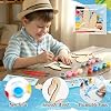 Bafeil 24 Pack Summer Beach Wooden Crafts Paint Kit - 8 Style Unfinished Wood Cutouts with Magnets, DIY Color Your Own Magnet Art Crafts for Party Favors, Classroom & Summer Activities #5