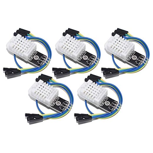 TECNOIOT 5pcs DHT22 Digital Temperature Humidity Sensor AM2302 Module with PCB and Cable