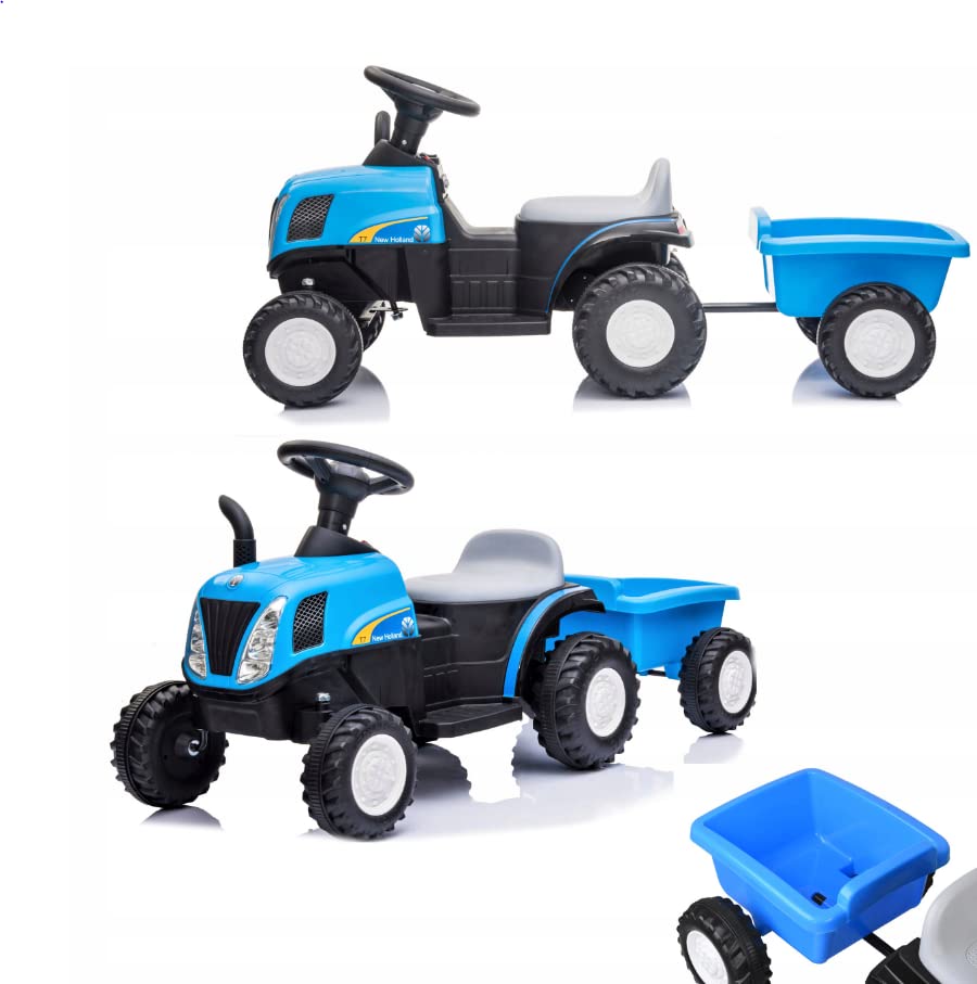 COIL Tractor con remolque con funciones de luz y sonido, vehículo recargable, tractor para niños,