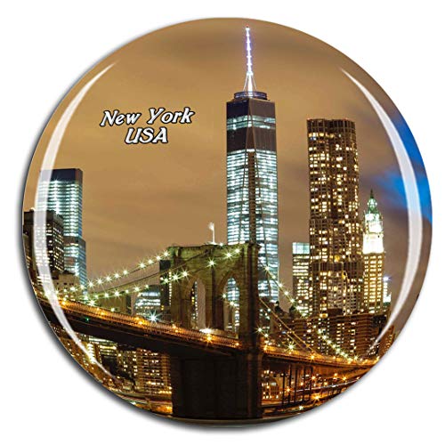 Weekino USA America Brooklyn Bridge New York Fridge Magnet 3D Crystal Glass Tourist City Travel Souvenir Collection Gift Strong Refrigerator Sticker
