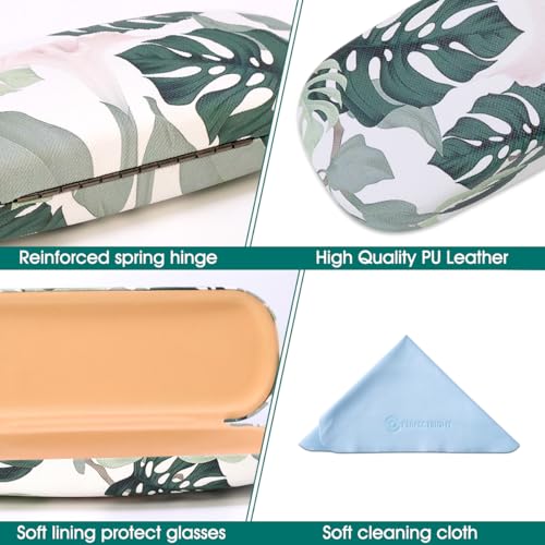 Image of PERFECTSIGHT Hard Shell Eyeglasses Case, PU Leather Protective Glasses Case, Cute Eyeglass Case for Women Men Girls