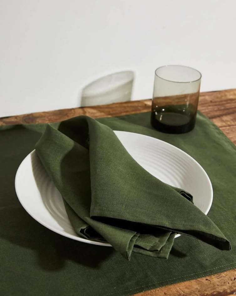 INDACORIFY Olive Green Cotton Napkin, Bandana, Washable Napkins, 100% Cotton Solid Napkin, Perfect for Wedding Family Events Party Handkerchief for Dinning Napkins (500, (50X50 CM) 20X20 Inches)