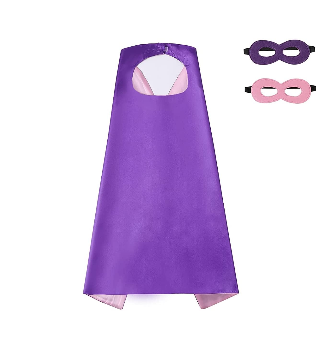 Playcrate Kids Superhero Cape Mask Set - Hero Costume Fancy Dress Cosplay - Party Dress Up Supplies for Boys & Girls (Purple)