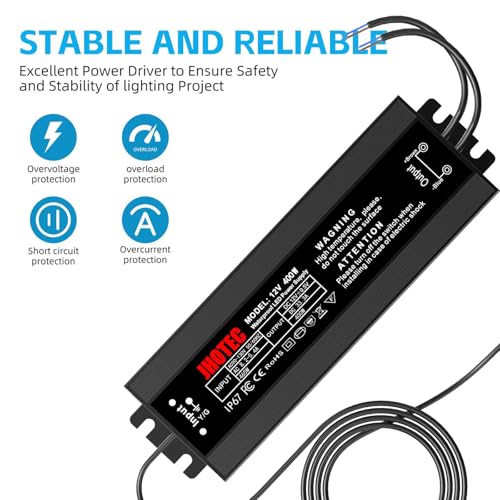 Image of LED Driver 400W, Waterproof IP67 Power Supply AC110-130V to 12V DC 33.33A Low Voltage Transformer Ultra Thin Adapter,with UL 3-Prong Plug for Outdoor LED Lights, Computer Project,Water Pump etc