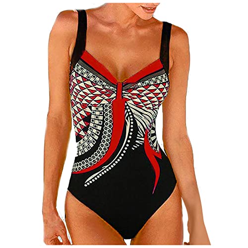 uxxnjfg Bañadores Mujer Sexy Talla Grande Bañador Menstrual Reductores con Sujetador Trajes De Baño Mujer Natacion 2025 Deportivo Trikinis Mujer Vientre Plano Brasileño Swimsuits Rojo XL