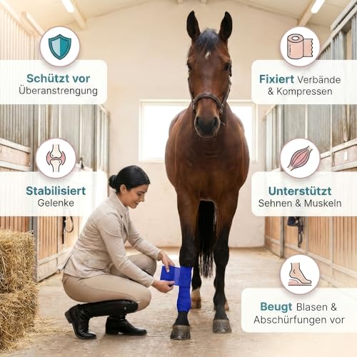 HUND IST KÖNIG selbstklebender Verband, elastische Binde 12x4,7m selbsthaftende Bandage, Haftbandage selbstklebend für Mensch & Tier, Fixierbinde - selbsthaftender Verband selbstklebend, Bandagen