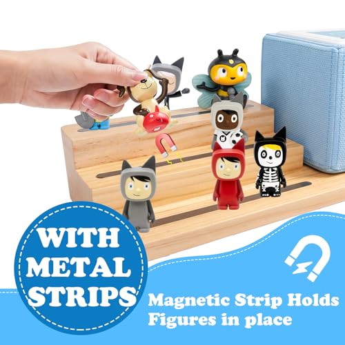Image of for TonieBox Shelf, 3-Tier Tonie Shelf Come with Pink Carrying Bag Toni Shelf Compatible with Toniesbox 1 and Toniesbox 2 Desktop Display Storage Rack for 15 Tonies Figures(Natural)