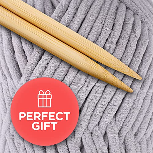 J Mark Chunky Blanket Yarn For Knitting 437 Yd. 28 Oz. (800 G) & Crocheting, Thick Yarn Balls, Circular Knitting Needle, Crochet Hooks, Measuring Tape, Scissors, Pins, Blunt Metal Needles, Manual #TOP4