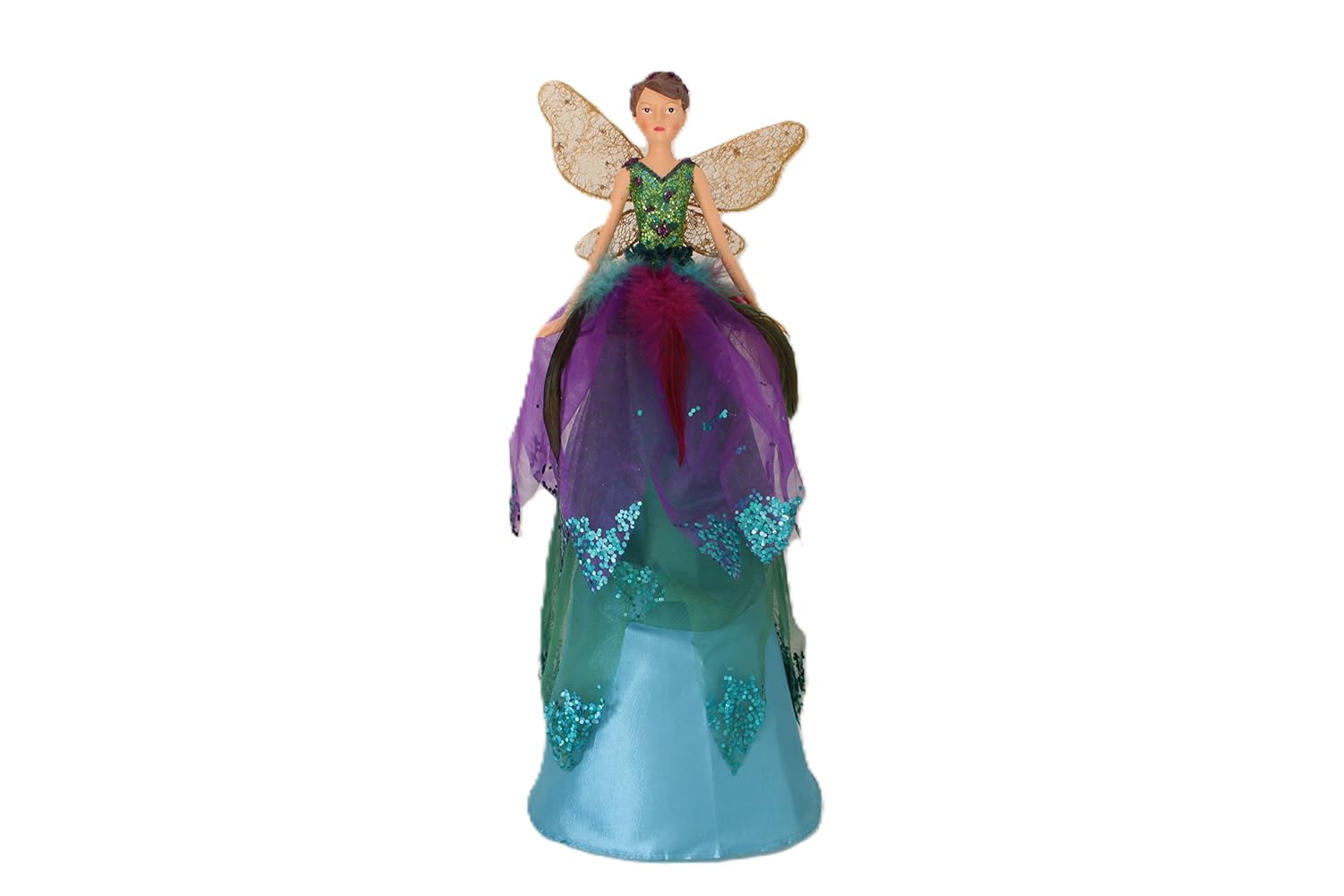 Gisela Graham Pfau Harz und Stoff groß 50 cm Fee/Engel Weihnachtsbaumspitze