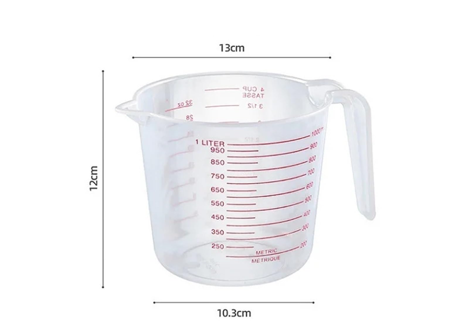 5pcs 250/500/1000ML Cup Silicone Measuring Cups And Spoons Plastic Jug Digital Kitchen Scale Baking Tools Timer Accessories Für Labor Küche(1000ml)