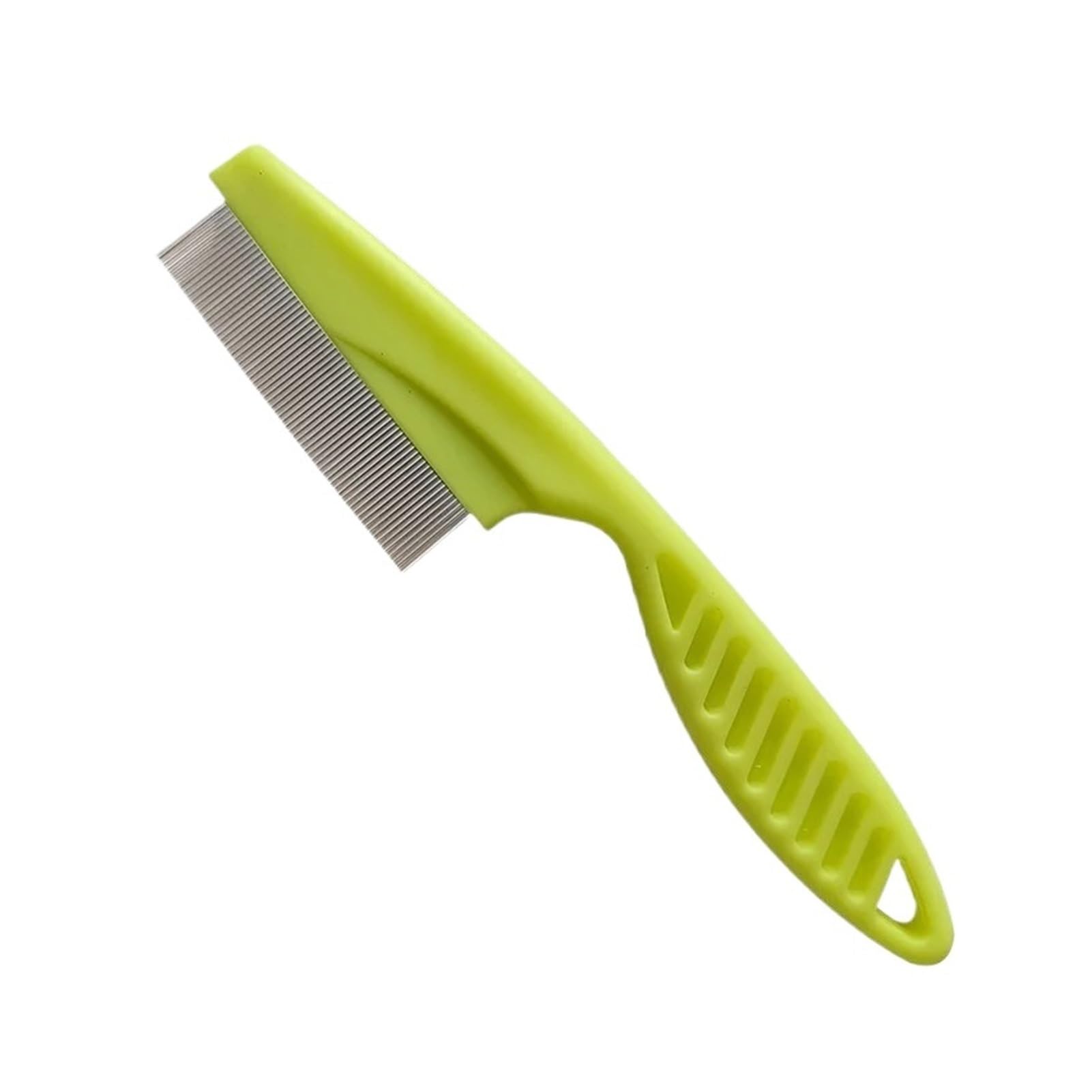 Pettine for peli di animali domestici antipulci in acciaio inossidabile for cani di gatto Spazzola for la rimozione della pelliccia comoda for la toelettatura(Green,S)