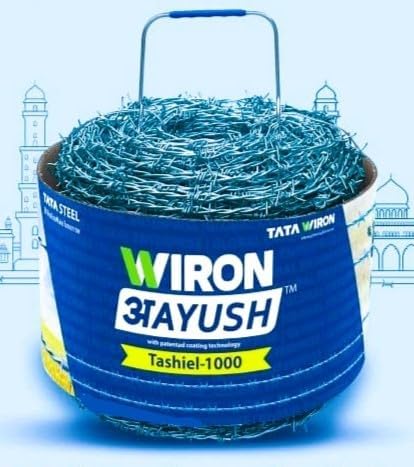TATA WIRON Ayush Barbed Wire for Fencing Wire Thickness 2 MM & 14 Gauge Wire with Hook Approx Length 300 Meters (1000 FEET Length)-image-31