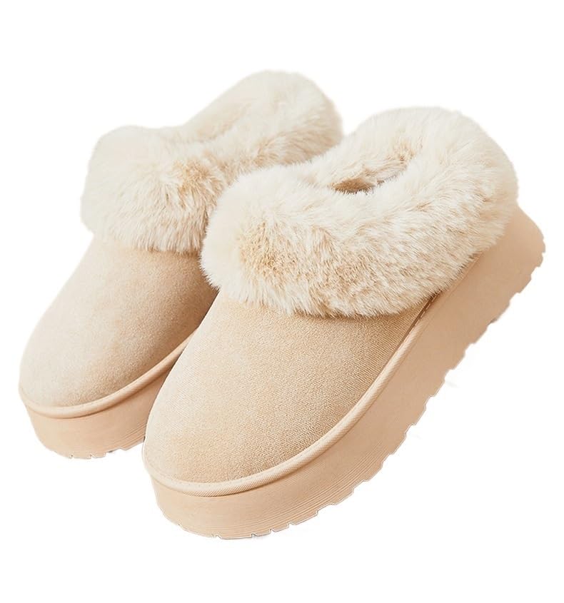 Womens Warm Short Boots Plush-Lined Winter Ankle Boots Thick-Sole Casual Snow Boots Lightweight Cozy Shoes
