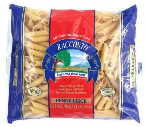 Racconto Penne Lisce/Mostaccioli Without Lines, 16-Ounce Packages (Pack of 12)