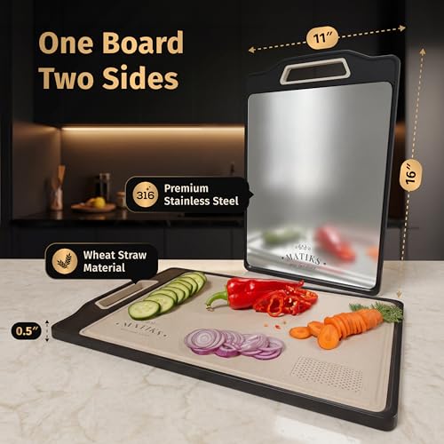 Set de tablas de cortar de acero inoxidable Matiks miniatura 2