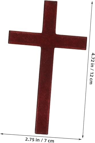 Miniatura 5 de EXCEART 6 piezas de artesanía de cruz de madera DIY mini cruces de madera, colgantes de cruz católica, adornos de mano para iglesia fiesta