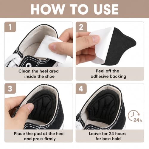 Image of Heel Grip Pads for Loose Shoes, Self-Adhesive Memory Foam Heel Inserts (Heel Liner Pentagon)