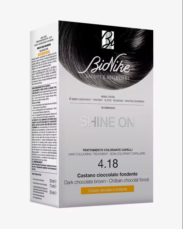 Bionike Shine On - Trattamento Colorante Capelli, Kit Tinta per Cute Sensibile Senza Ammoniaca, Azione Nutriente e Protettiva, Dona un Colore Naturale e Brillante, Copre i Capelli Bianchi