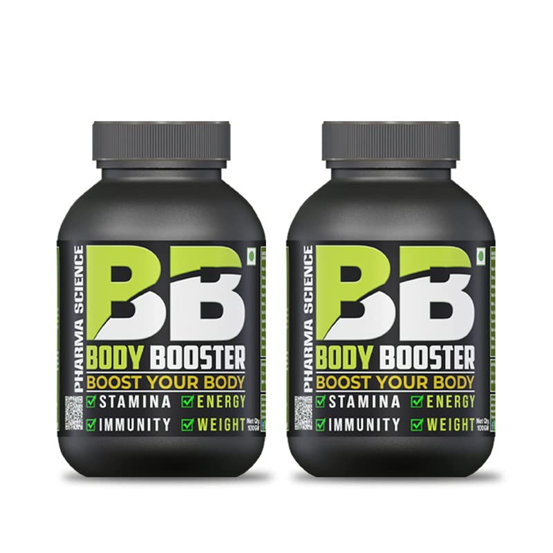 Pharma Science Ayurvedic Body Booster Muscle Mass and Weight Gainer Nutrition Supplement Natural Powder for Men and Women | Stamina & Energy Increase Appetite | Easy Digestion | Pack of 2 (100gm each)