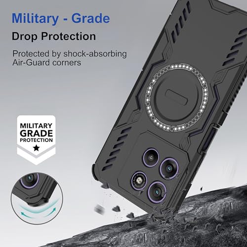 Image of Zapcase Back Case Cover for Motorola G67 Power 5G | Magnetic Case with Built-in Metal Ring | Supports MagSafe Charger, Wallet & Car Mount | Shockproof Hybrid PC + TPU | Black