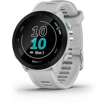 Garmin Forerunner 55 Easy to Use Lightweight GPS Running Smartwatch (White)