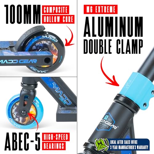 Image of Pro Stunt Trick Scooter for Kids Ages 5-12 - Lightweight Durable Freestyle Kick Scooter for Skatepark and Street - Easy Assembly - Madd Gear MG2