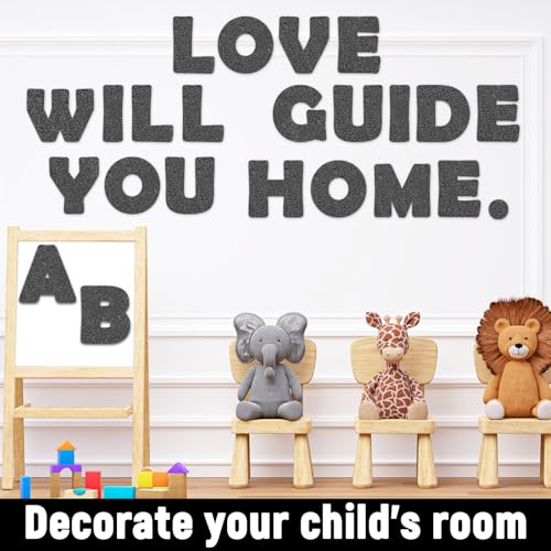 Image of Qyeahkj 150 PCS Large 6 inch Font Letters and Punctuation Set Glitter Gray Classroom Alphabet Cutout for Bulletin Board Display Home School A Great Helper to Inspire Students' Learning Interest