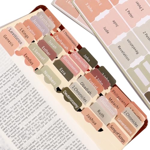 Neutral Bible Tabs - Unisex Bible Index Tags for Women/Men,