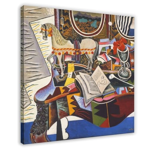Toile Joan Miró cheval et fleur rouge pour sublimer la déco de votre bureau